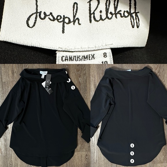 Joseph Ribkoff Shirt
Womens size 8 Black Tunic Neutral Artsy
Lagenlook NWT - Picture 4 of 10